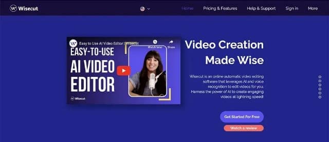 سایت WiseCut هوش مصنوعی ادیت ویدیو