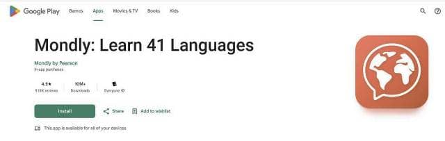 mondly اپلیکیشن آموزش زبان روسی