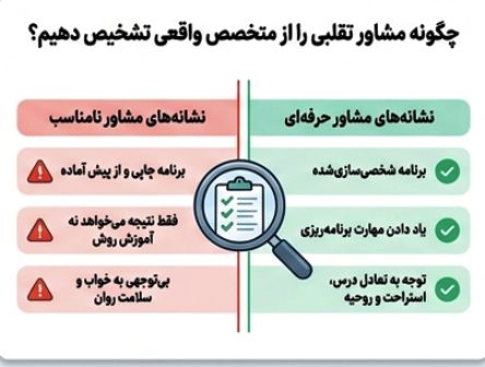 تشخیص مشاور کنکور تقلبی از متخصص واقعی